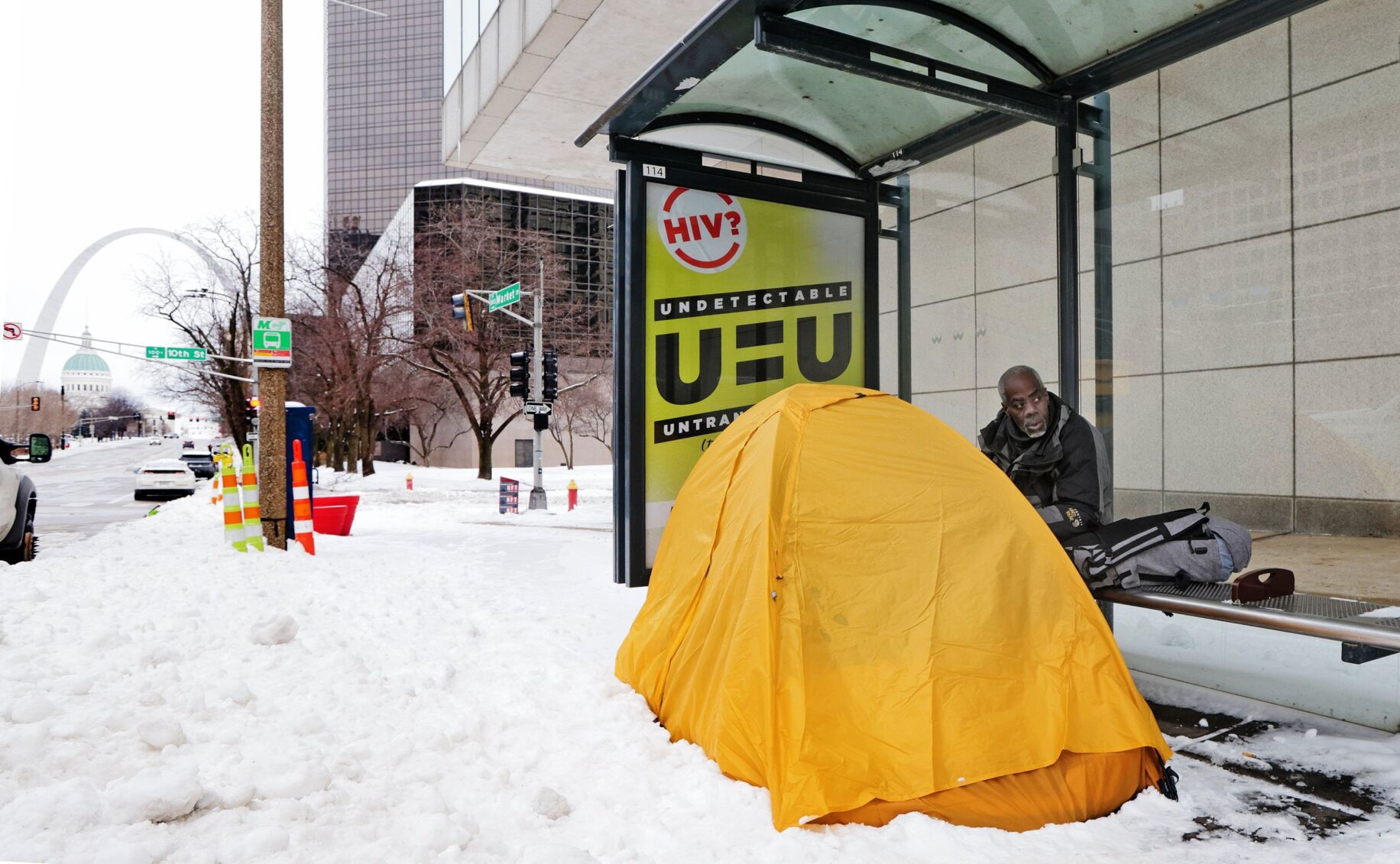 Homeless endure cold